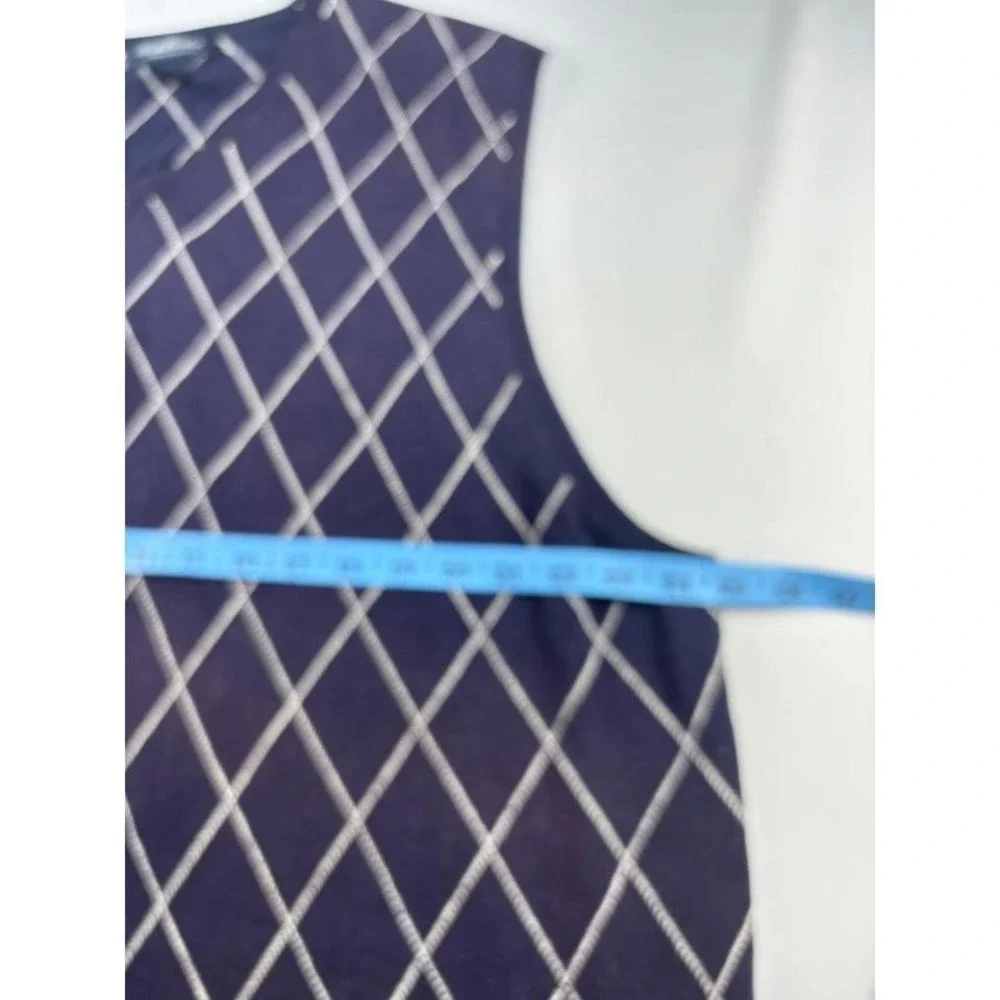 Brooks Brothers‎ Mens XL Navy Blue Argyle V-Neck Mercerized Cotton Sweater Vest